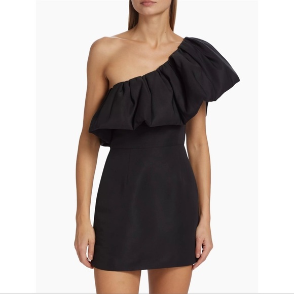 SACHIN + BABI Garcelle One Shoulder Mini Dress In Black - Picture 1 of 12
